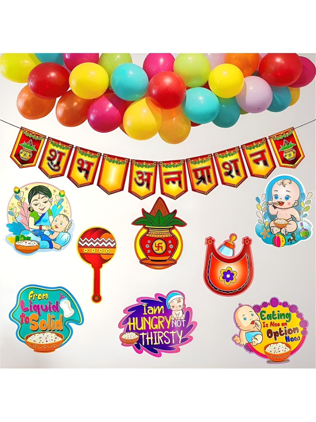 

Special You 63Pcs Red & Green Annaprashan Decor
