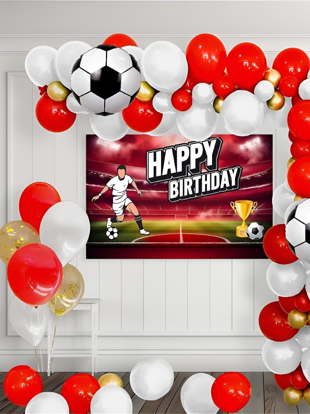 

Special You 49-Pcs Red & White Football Theme Birthday DecorationKit