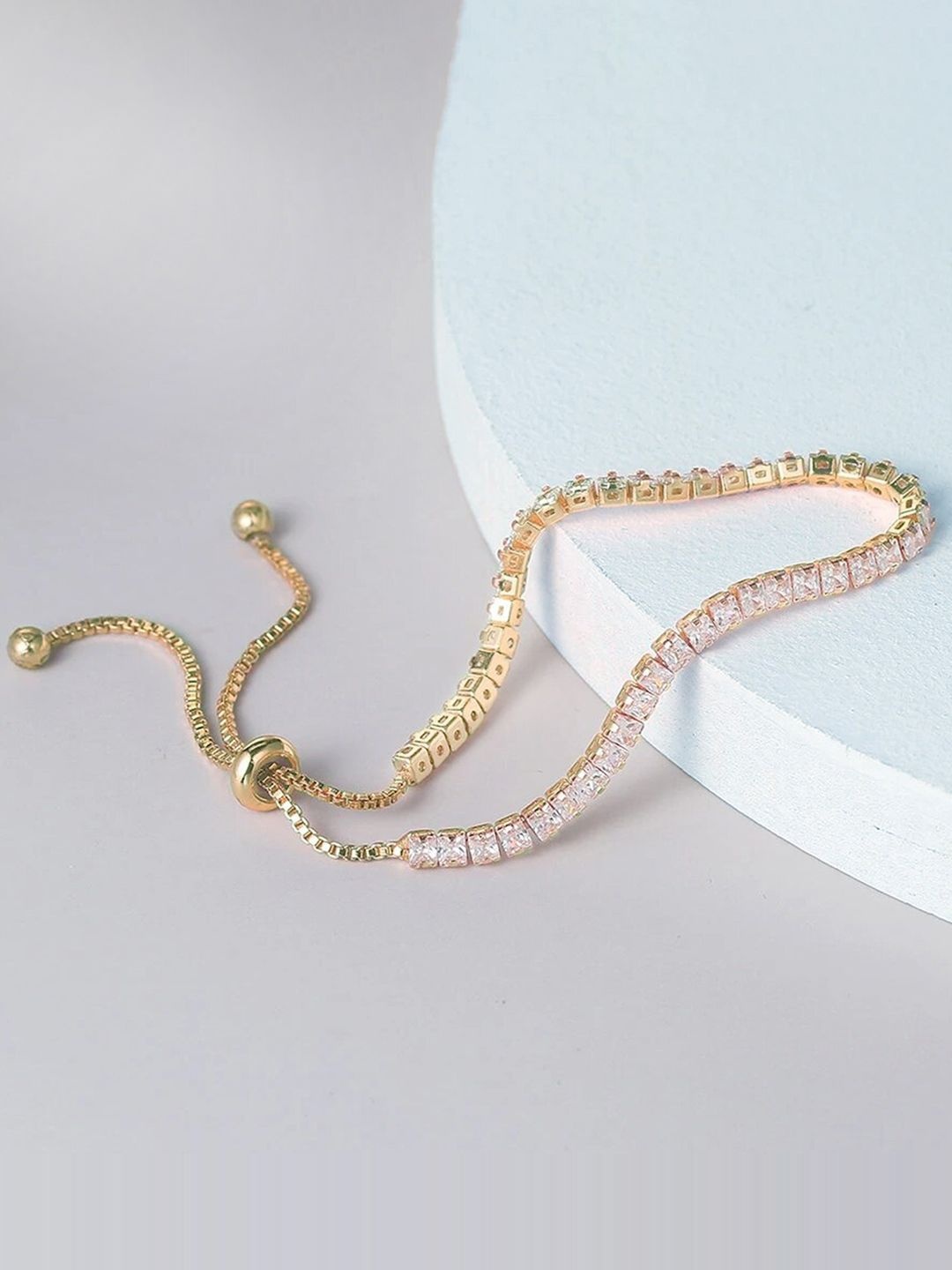

Peora Women Cubic Zirconia Gold-Plated Wraparound Bracelet