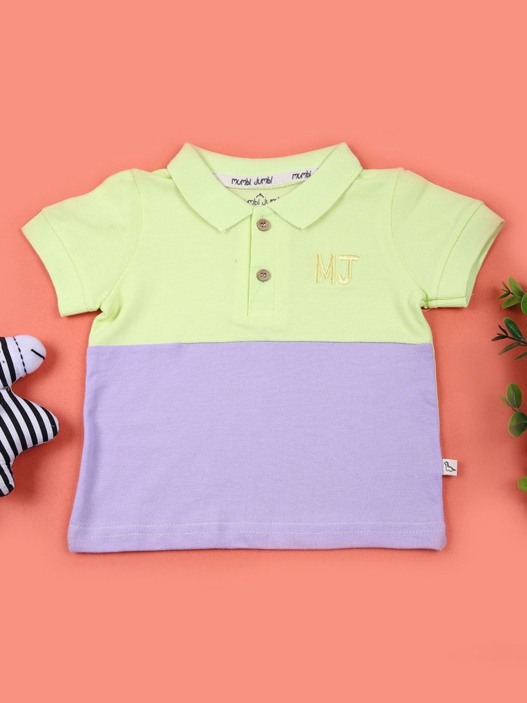 

V-Mart Boys Colourblocked Polo Collar Cotton T-shirt, Green