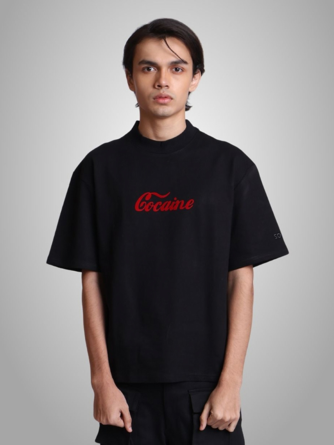 

sorta.Unisex Korean Oversized Handcrafted T-shirt, Black