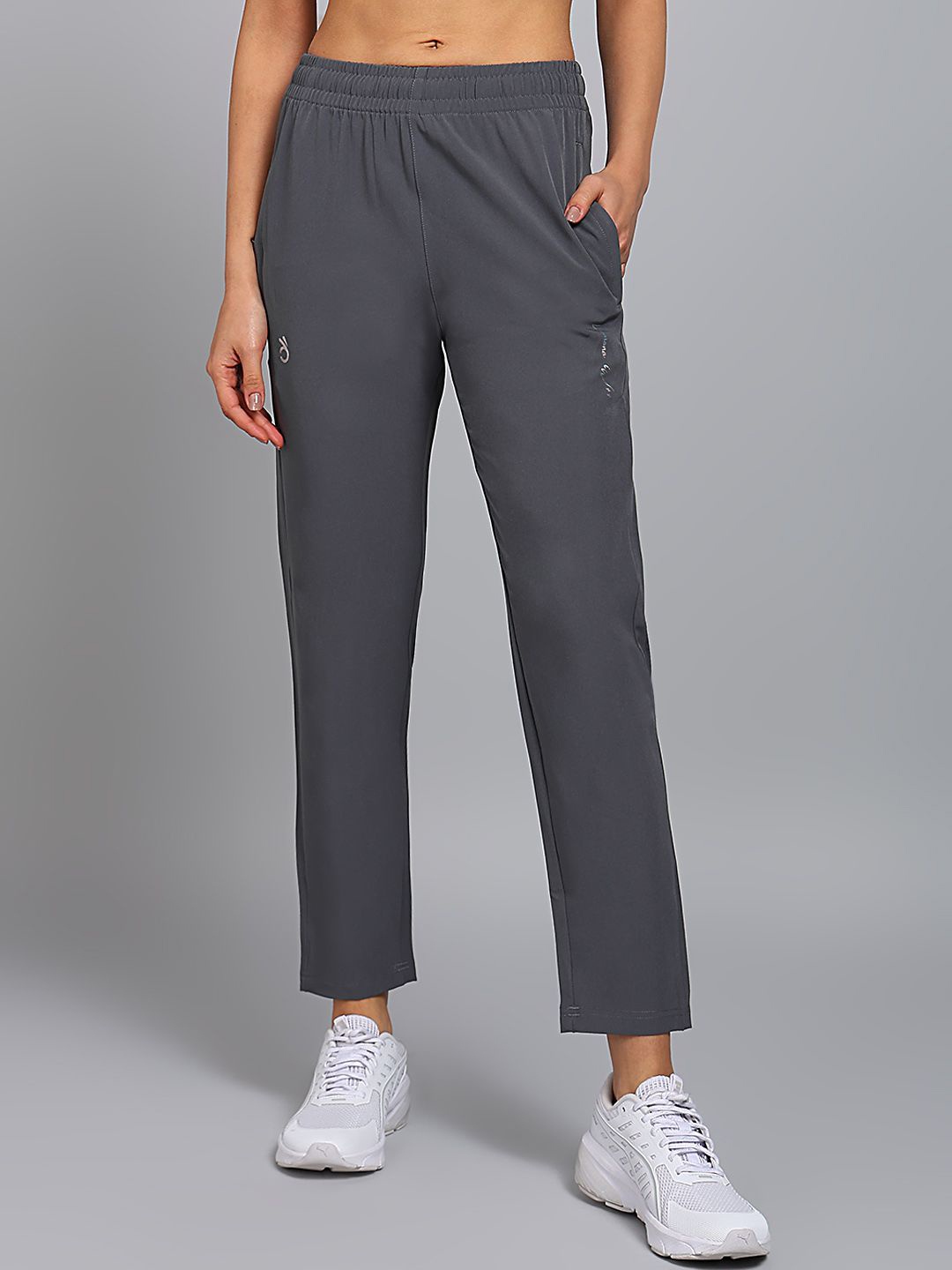 

Moda Rapido Women Rapid Dry Mid Rise Slim Fit Track Pants, Grey