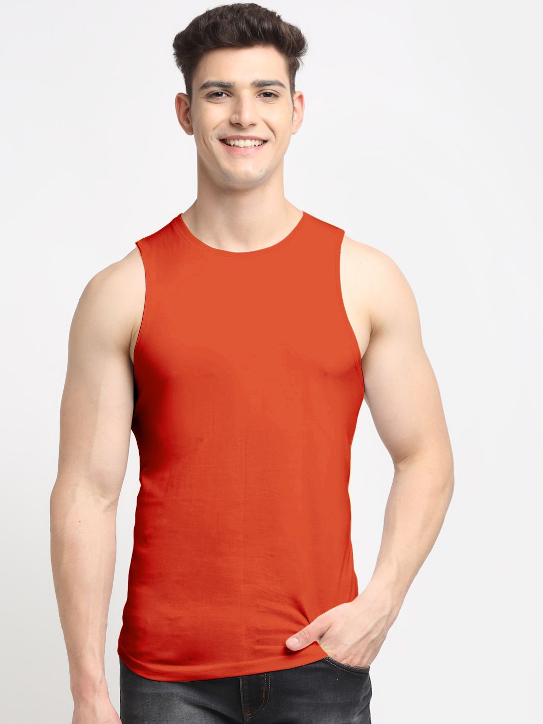 

Friskers Women Pure Cotton Innerwear Vests 030225AE-08, Orange