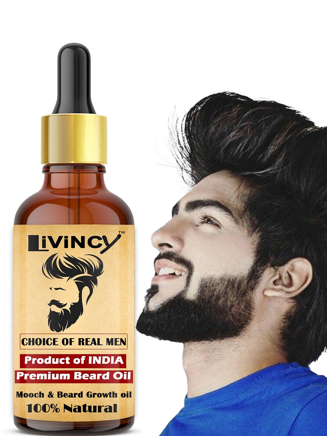 

LIVINCY Premium Coconut Oil Instant Nourishment Beard Oil - 30 ml, Brown