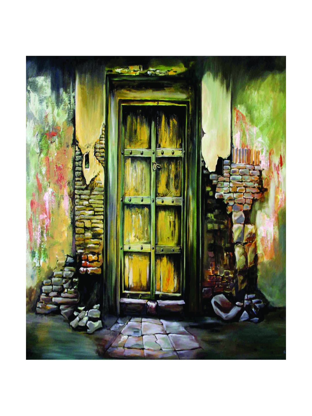 

Inephos Beige & Green Ancient Gate Canvas Wall Art
