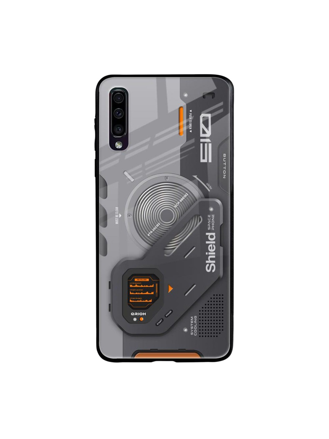 

QRIOH Tech Lifestyle Printed Samsung Galaxy A50 Back Case, Grey