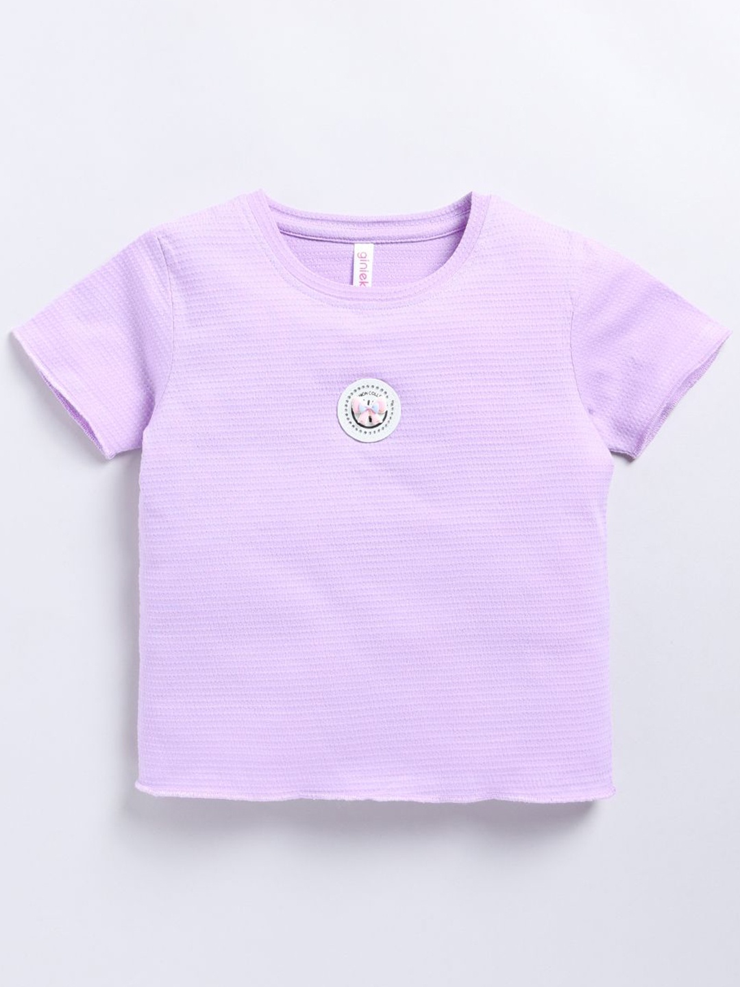 

Ginie Girls Solid Round Neck Cotton Top, Lavender