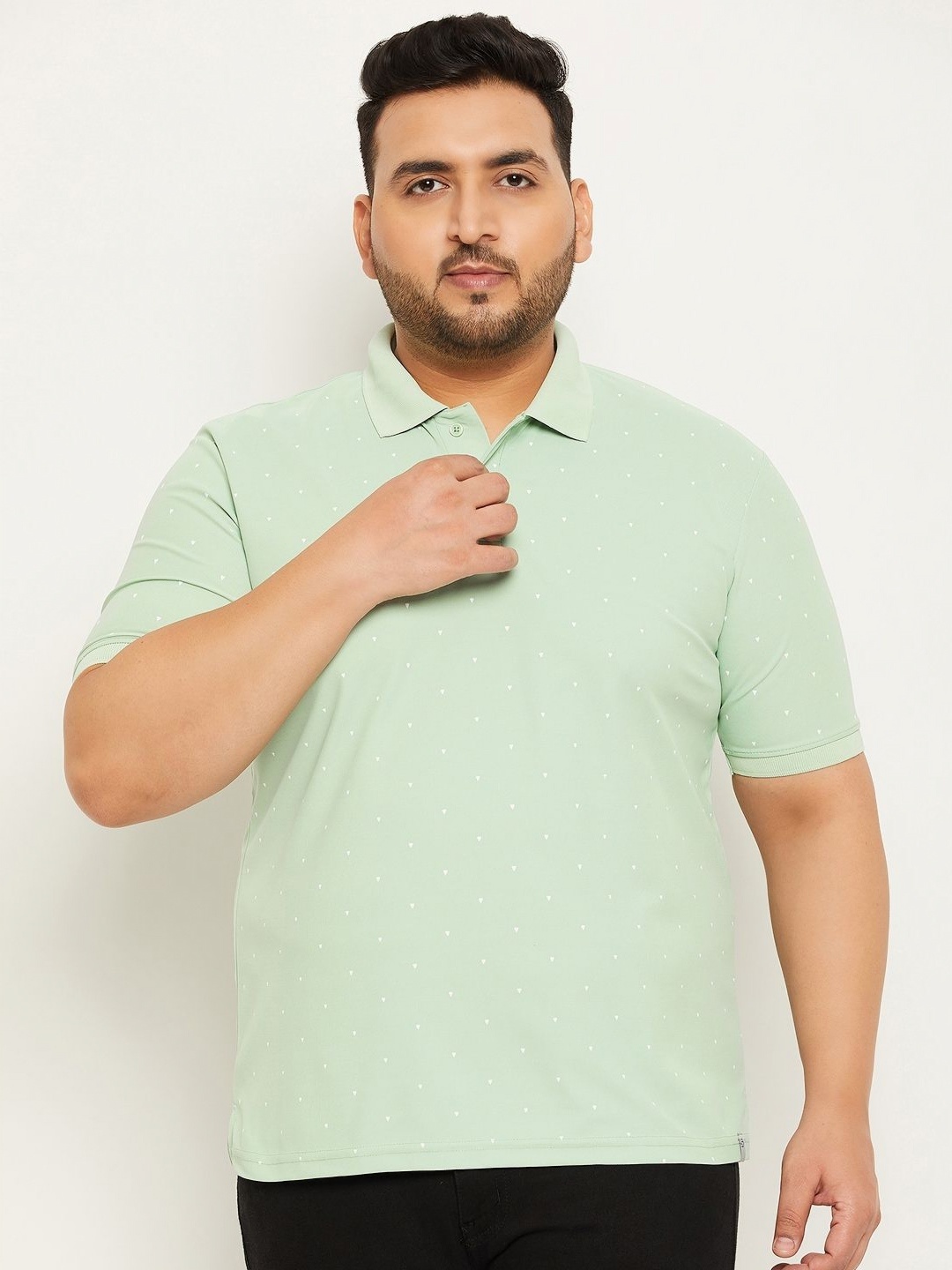 

RENUOVO Men Printed Polo Collar T-shirt, Green