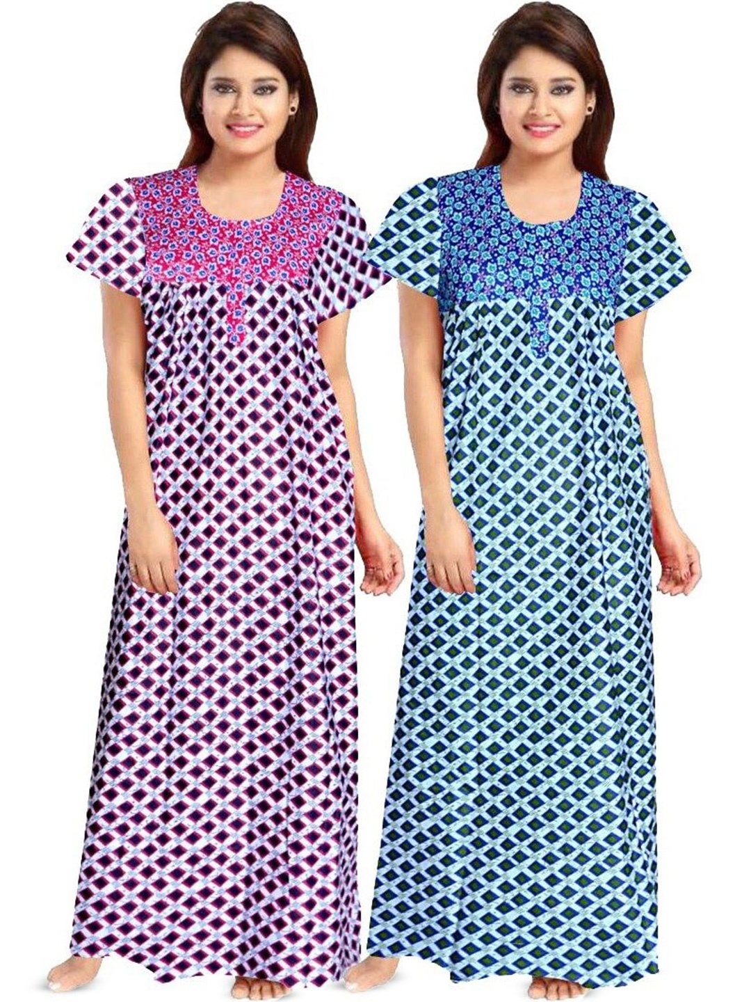 

PR PINK ROYAL Printed Maxi Nightdress, White