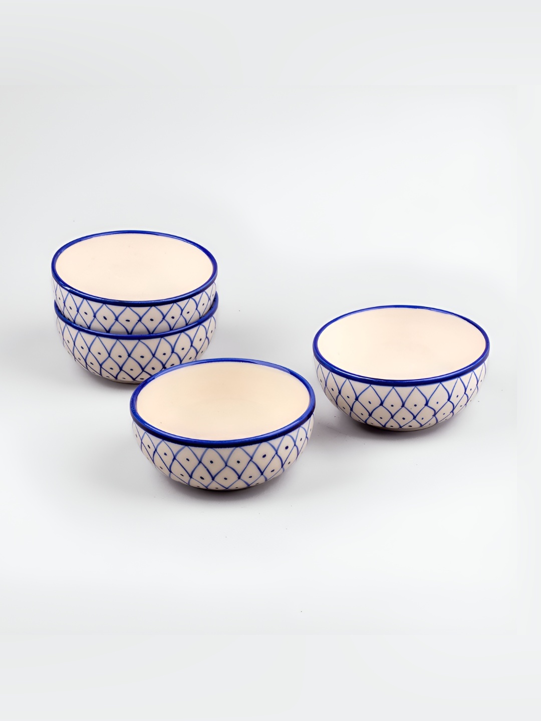 

Storepedia Blue 2025 4 Pieces Ceramic Dishwasher and Microwave Safe Serving Bowl