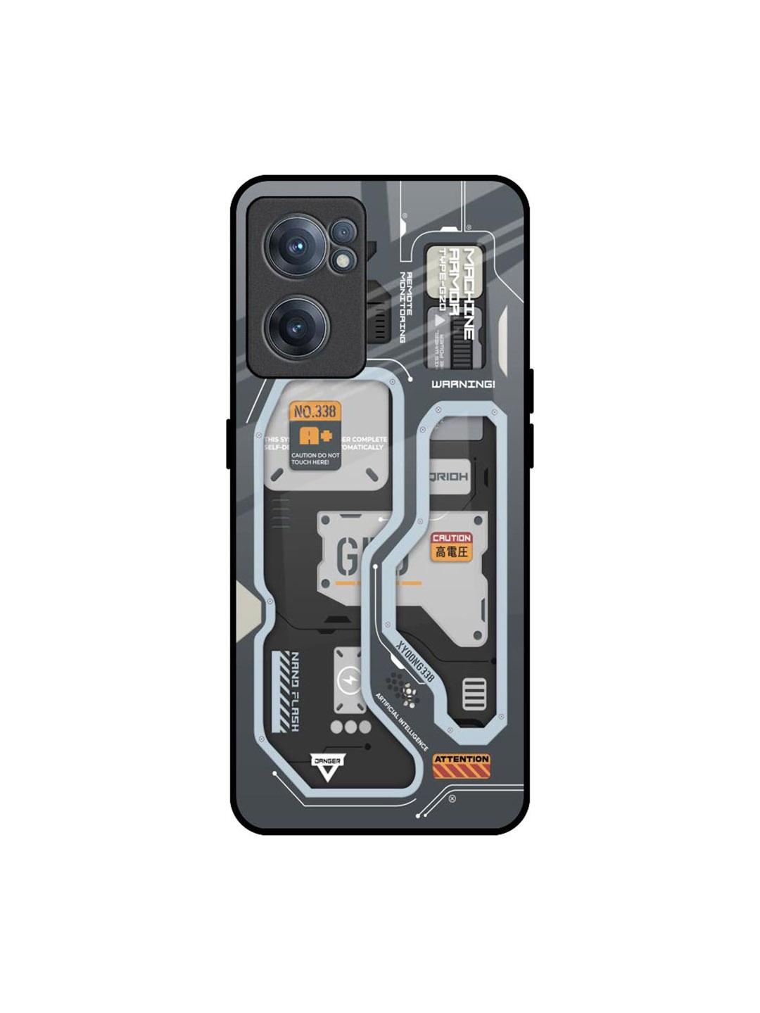 

QRIOH Retro Futuristic Printed OnePlus Nord CE 2 Back Case, Grey