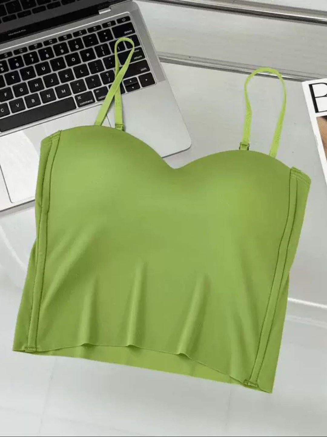 

Alamode By Akanksha Women Green Rome Tank Tops With Inbuilt Bra