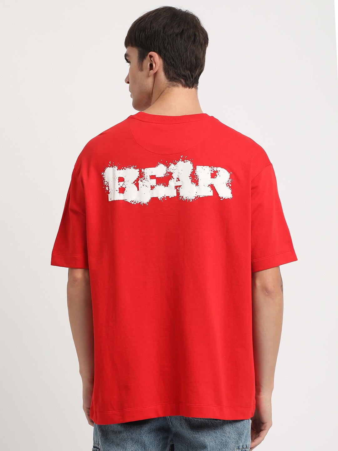 

THE BEAR HOUSE Typography Printed Pure Cotton T-shirt, Orange