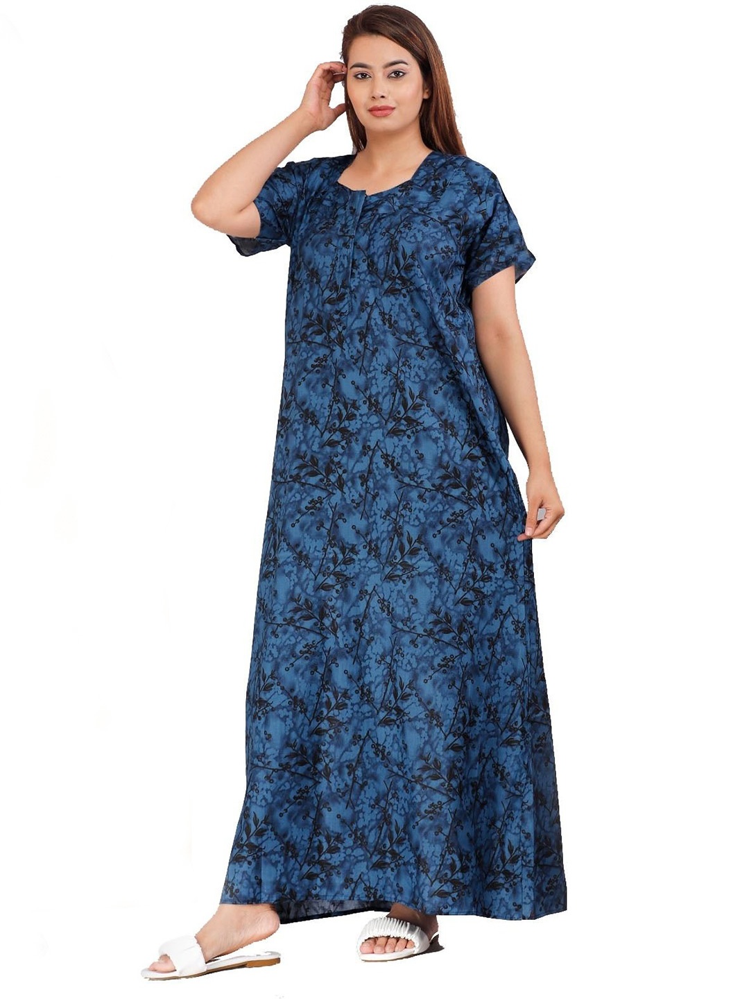 

PR PINK ROYAL Printed Maxi Nightdress, Blue