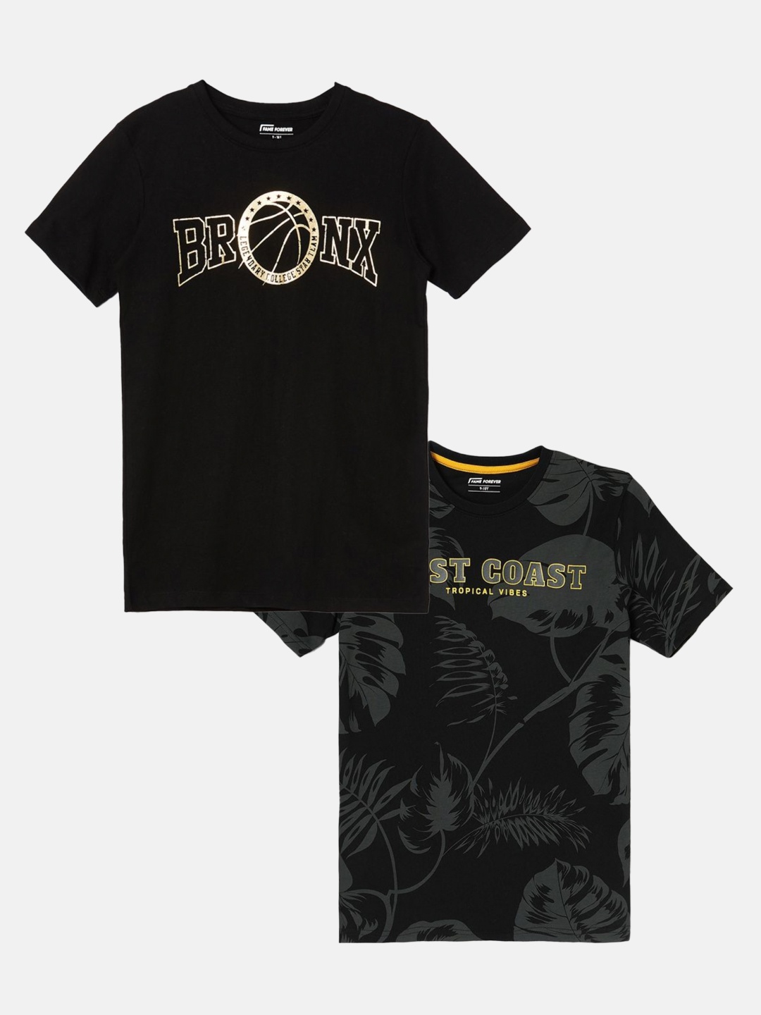 

Fame Forever by Lifestyle Boys Pack of 2 Printed T-shirts, Black