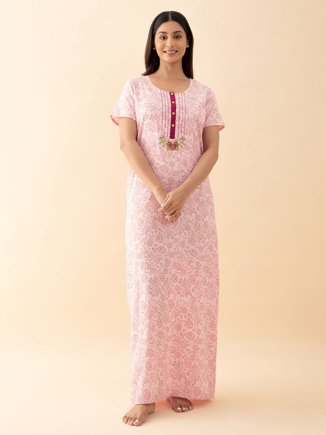 

Maybell Printed Maxi Nightdress, Pink