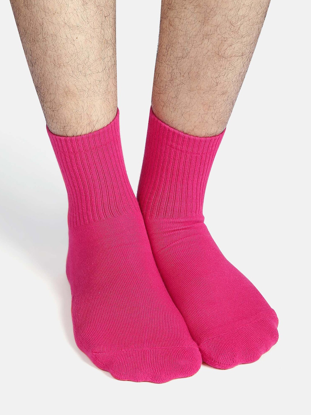 

Socksxpress Men Pack Of 3 Pure Cotton High Ankle-Length Socks, Pink