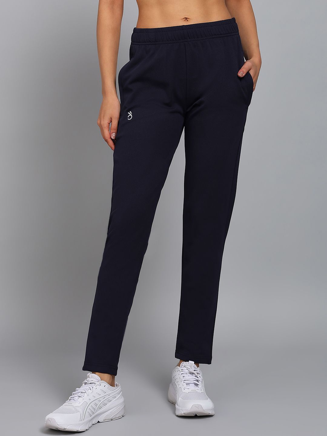 

Moda Rapido Women Rapid Dry Mid Rise Slim Fit Track Pants, Navy blue