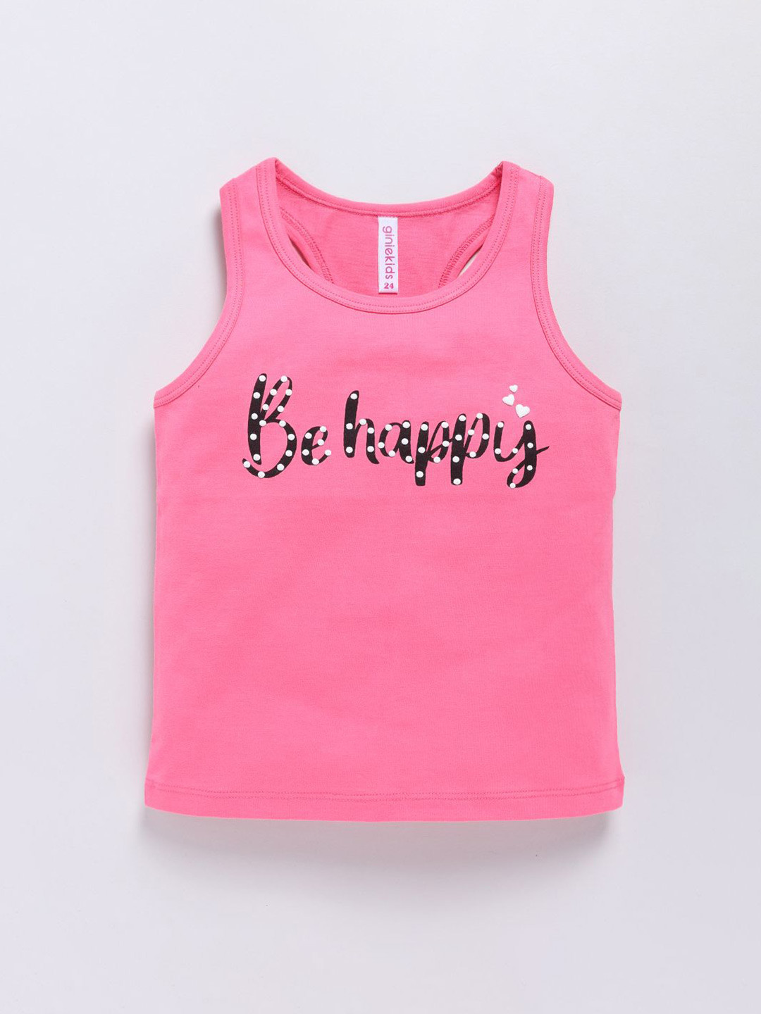

Ginie Girls Typography Printed Round Neck Top, Pink