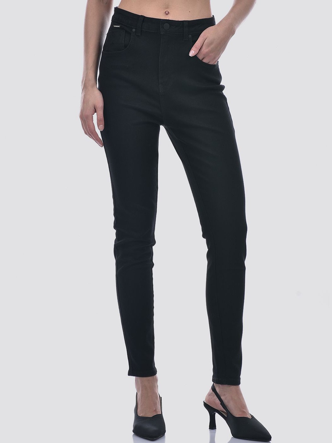 

ONLY Women Slim Fit High-Rise Jeans, Black