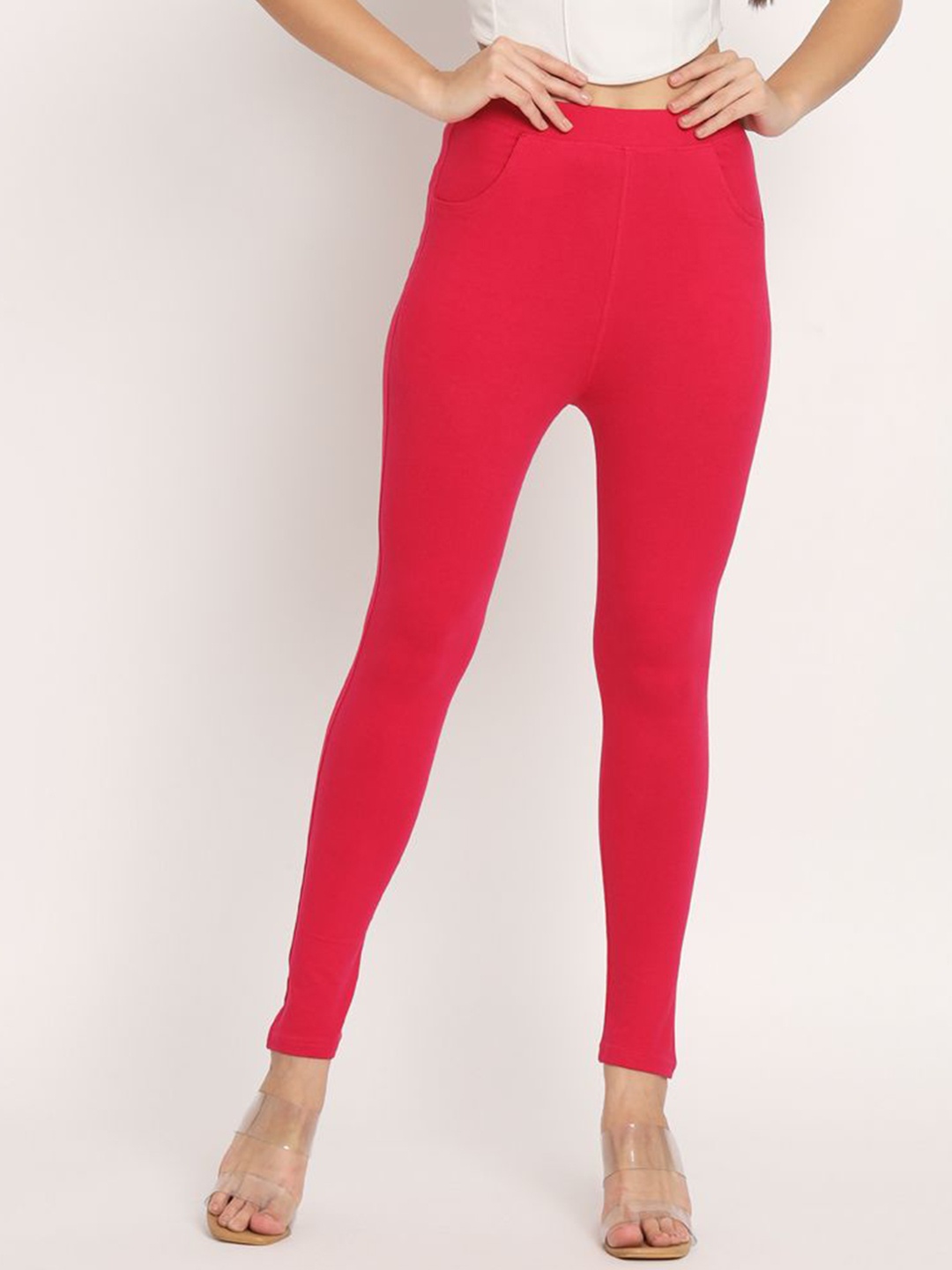

thread plus Cotton Ankle Length Leggings, Magenta