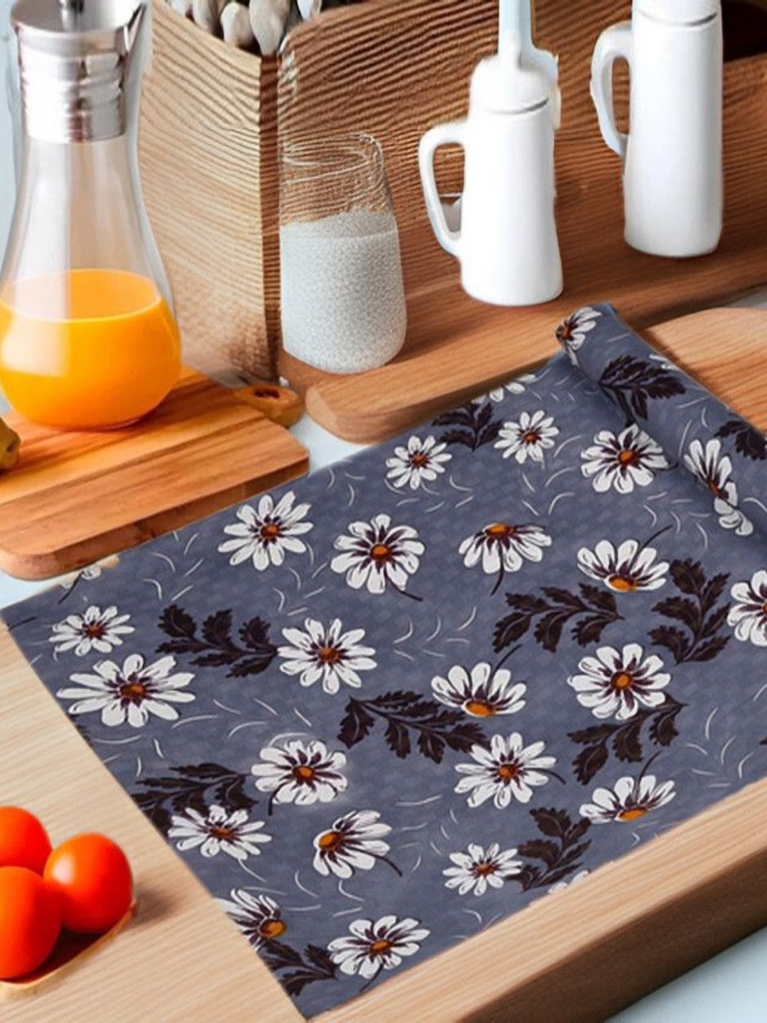 

REVEXO Grey & Green Printed Water-Resistant Shelf Liner