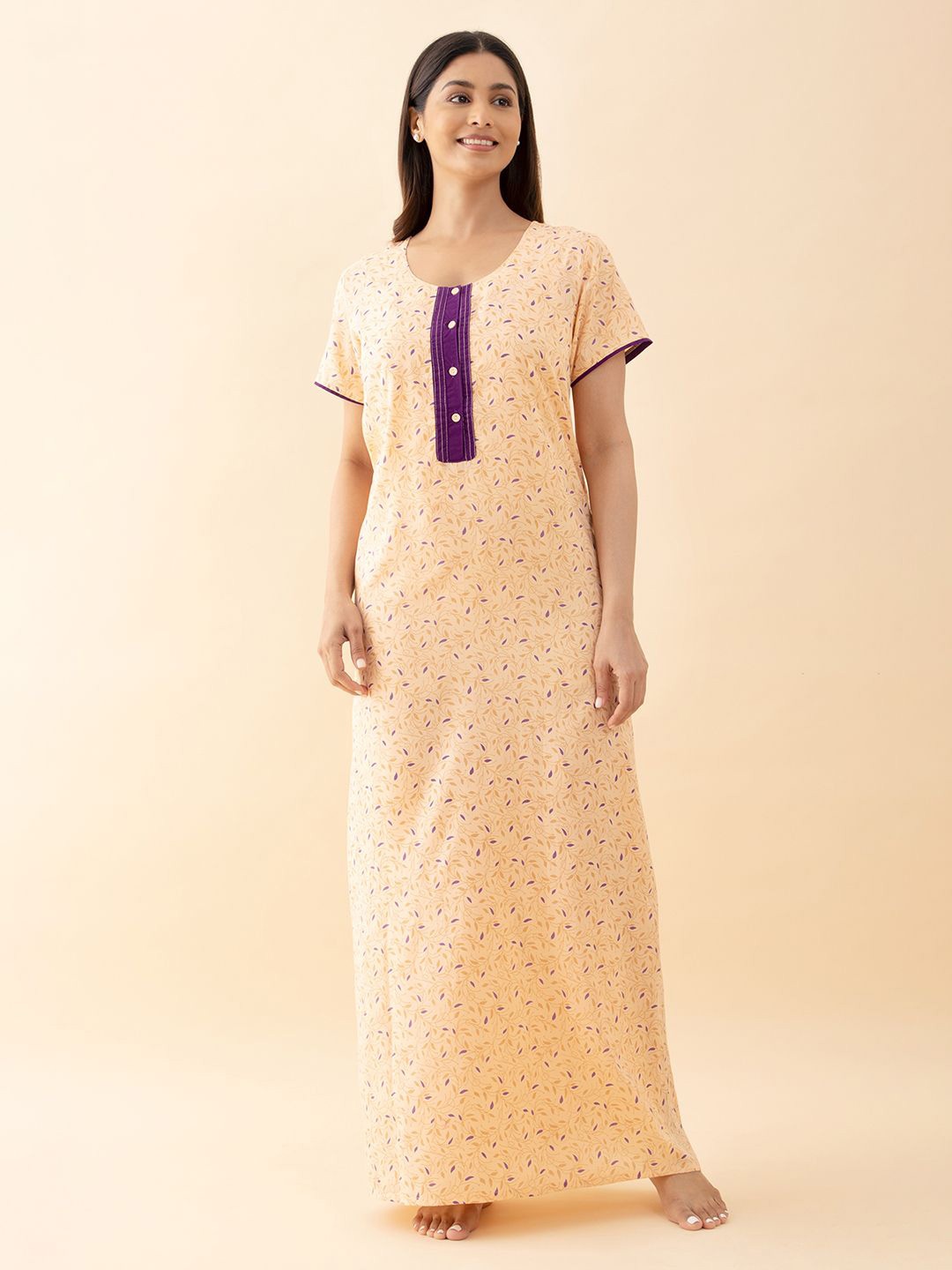 

Maybell Printed Maxi Nightdress, Cream