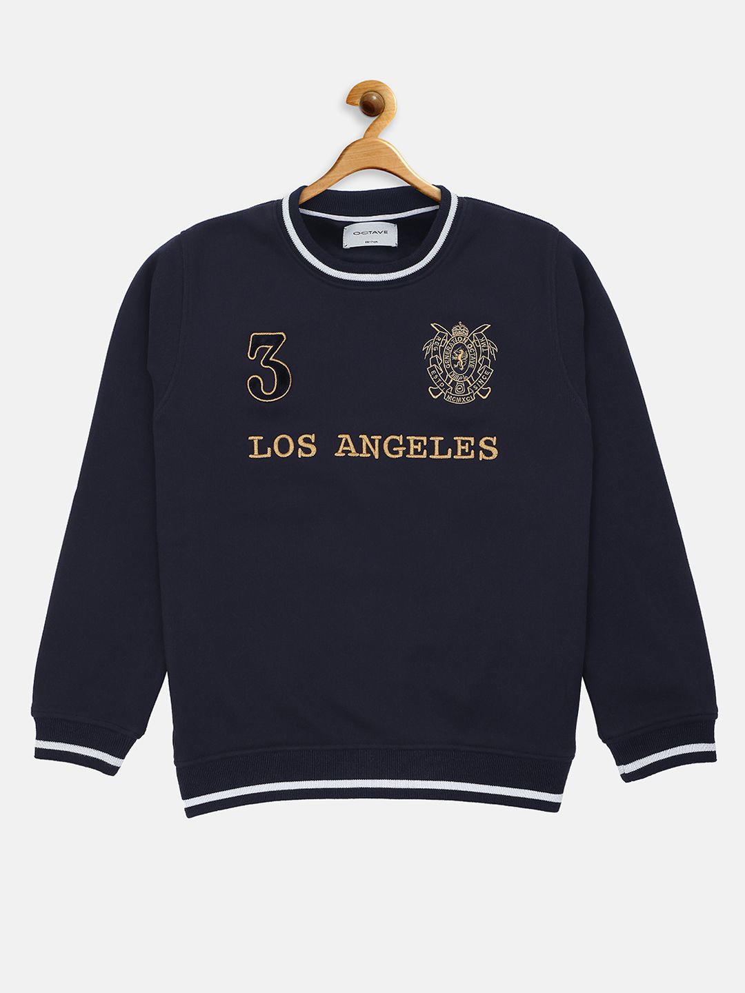 

Octave Boys Printed Round Neck Sweatshirt, Navy blue