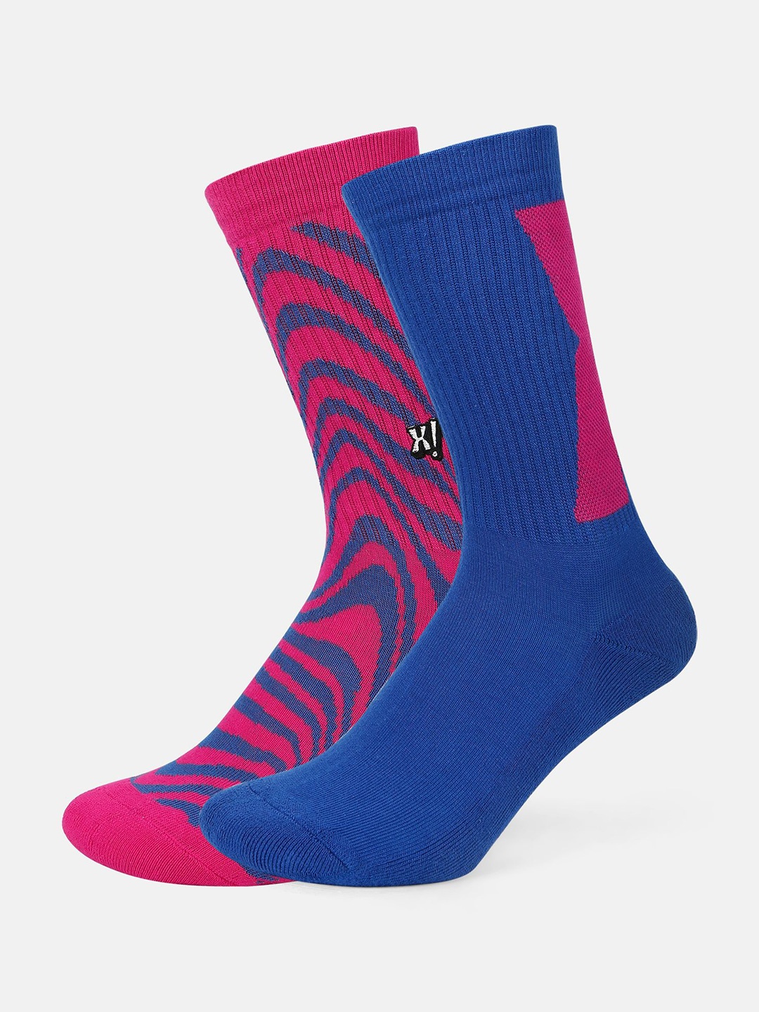 

Socksxpress Women Pack Of 2 Patterned Pure Cotton Crew-Length Socks, Pink