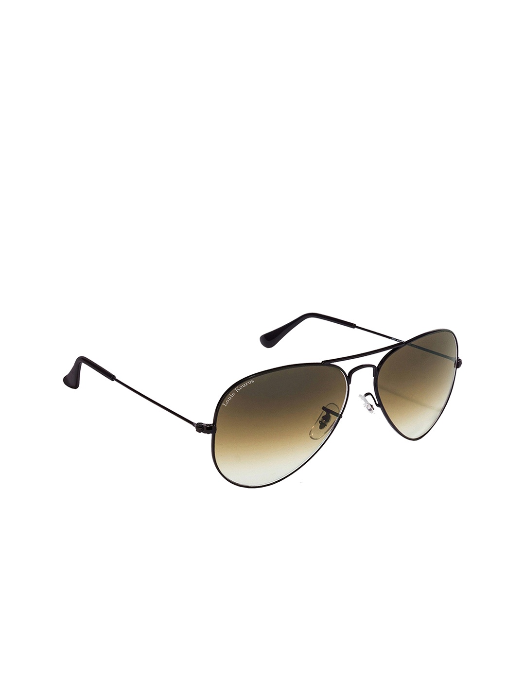 

LOUIS KOUROS Unisex Oval Sunglasses with UV Protected Lens SUN-LK-3026-BRN2BLK-M, Brown