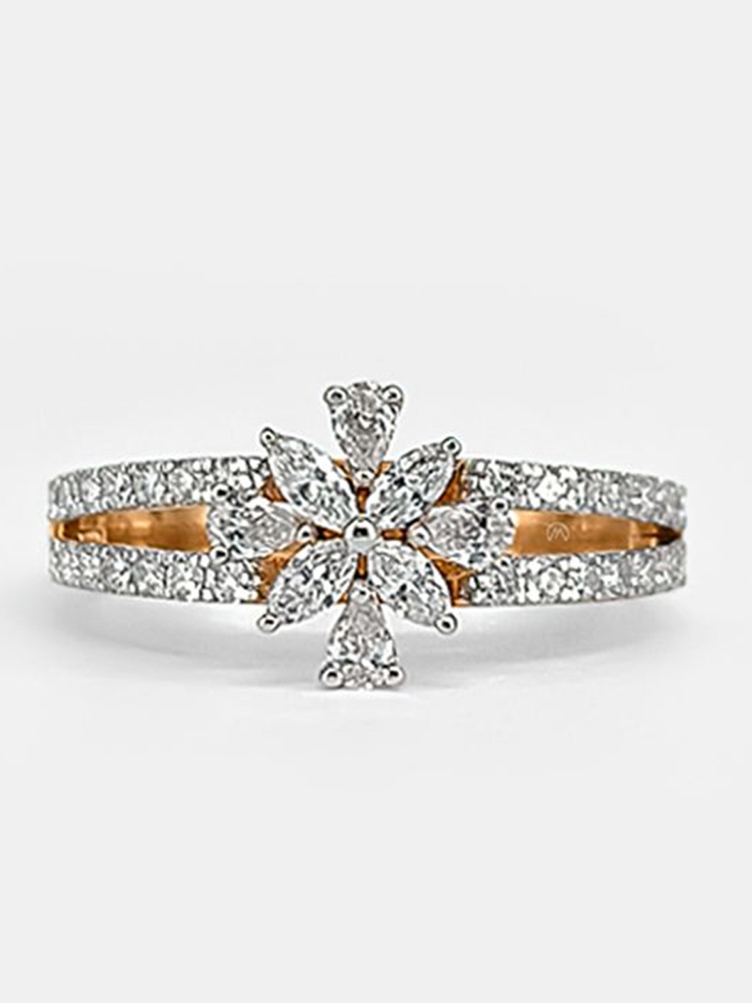 

MAIORA Women 14 Kt Blazing Starburst Gold Diamond Ring 2.8g, Rose gold