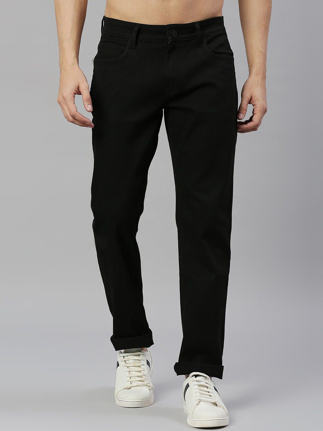 

ComfyStyle Men Regular Fit Mid-Rise Stretchable Jeans, Black