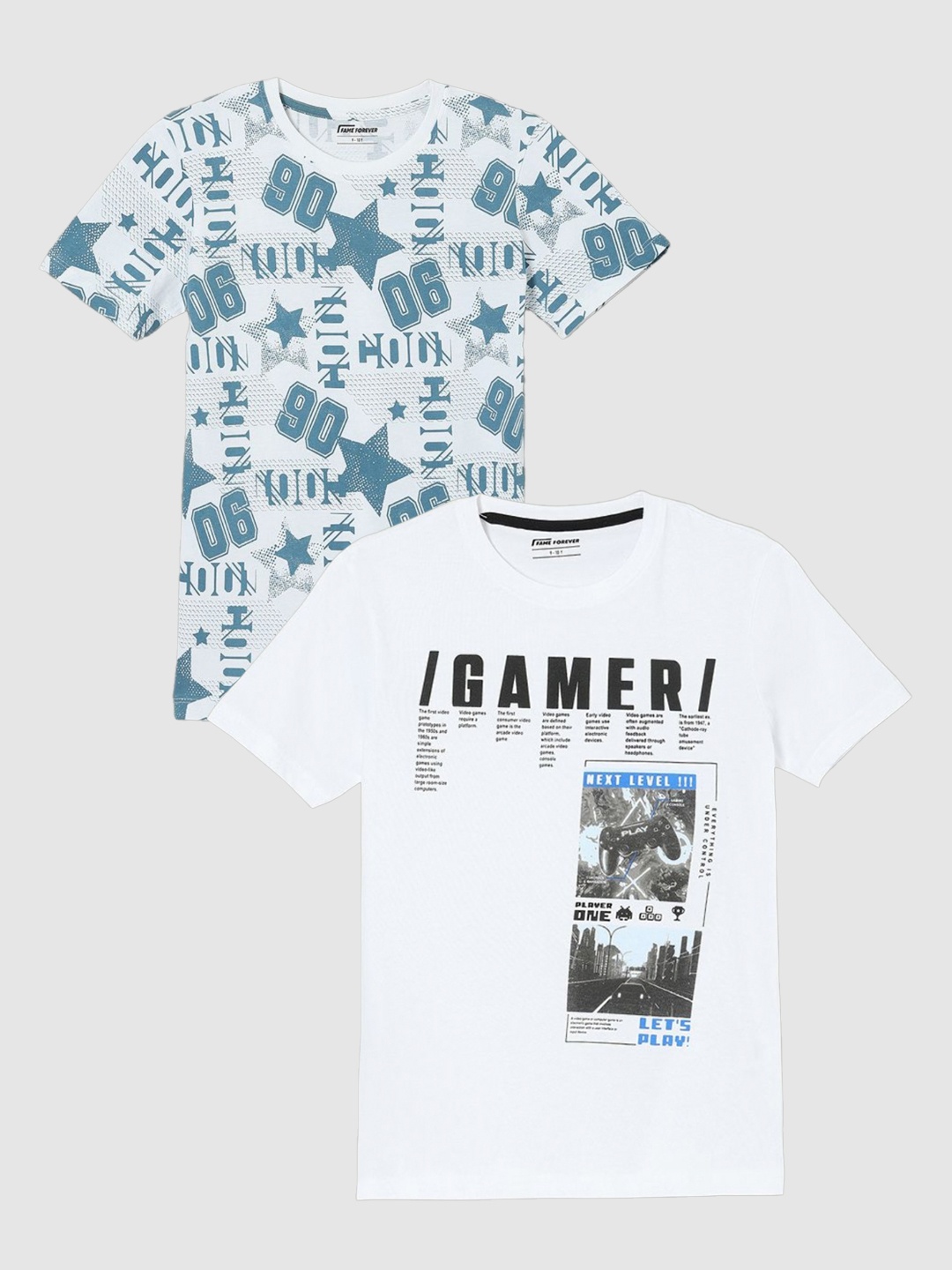 

Fame Forever by Lifestyle Boys Pack Of 2 T-shirts, White