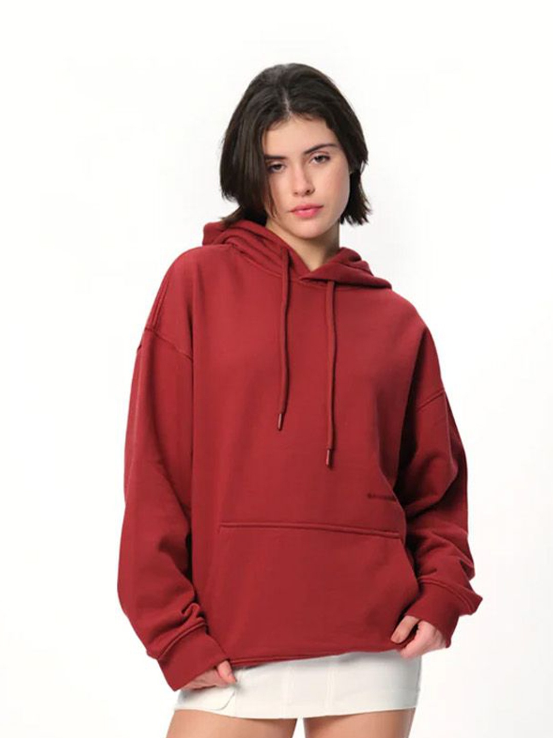 

Bonkers Corner Women Maroon Wear A Hug Oversized Hoodie