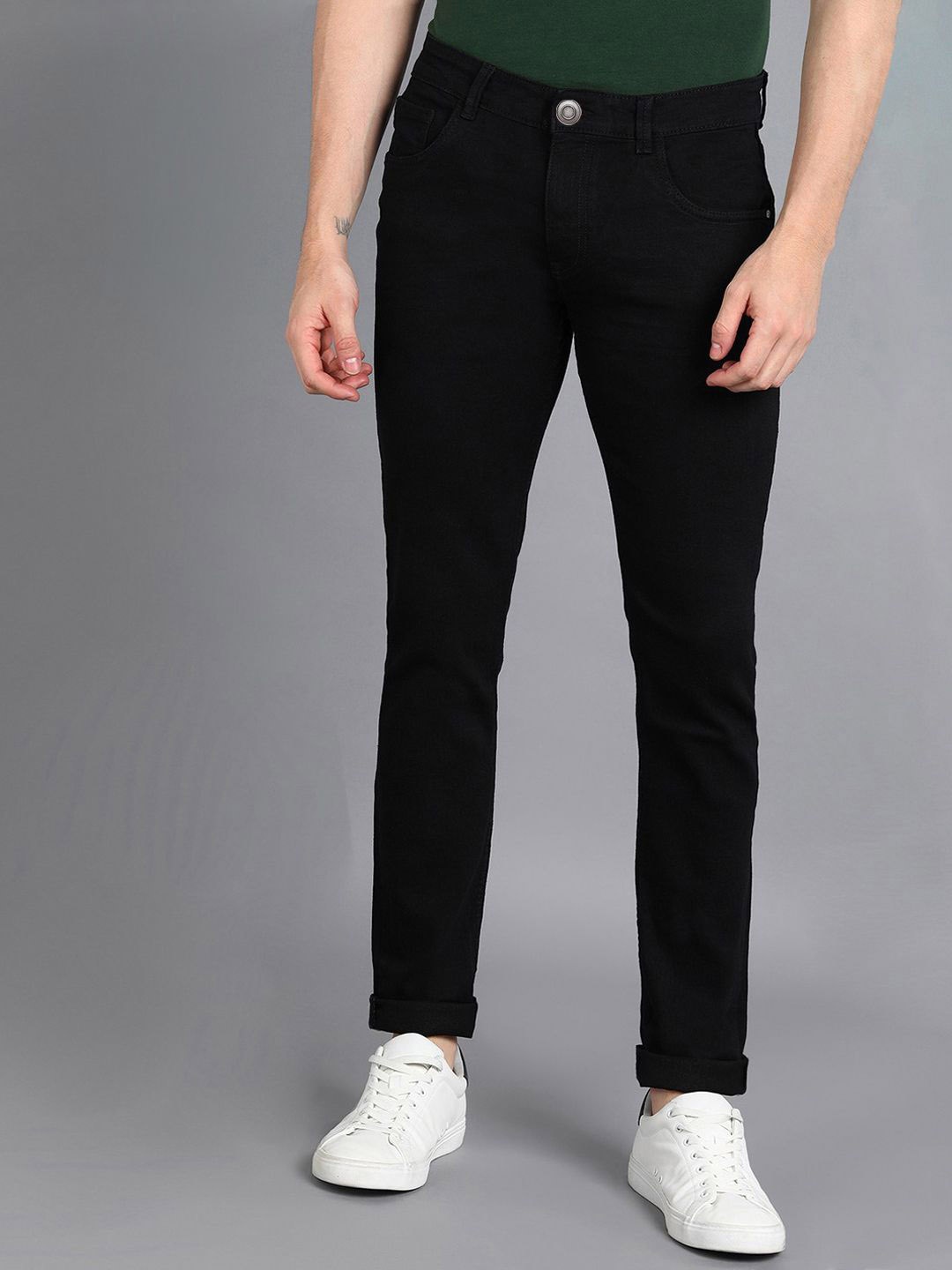 

ComfyStyle Men Jean Regular Fit Mid-Rise Stretchable Jeans, Black
