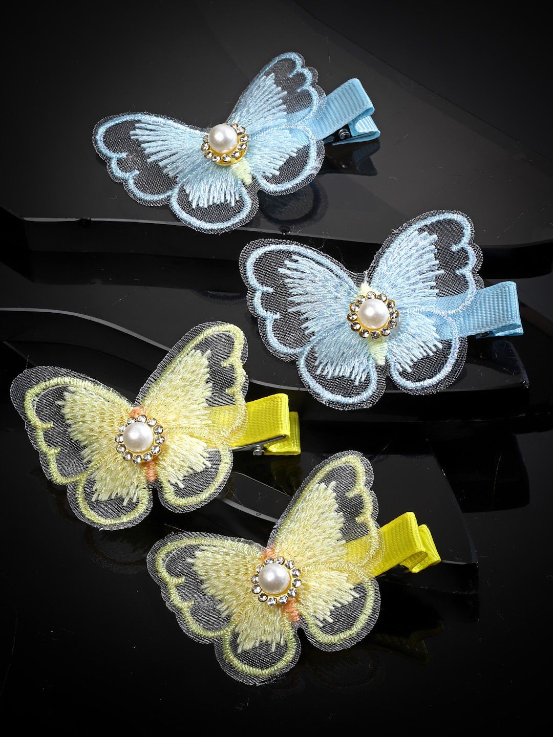 

Stoln Girls Set of 4 Butterfly Alligator Hair Clips, Blue