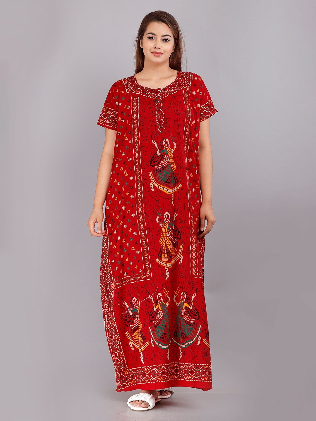 

PR PINK ROYAL Printed Maxi Nightdress, Red