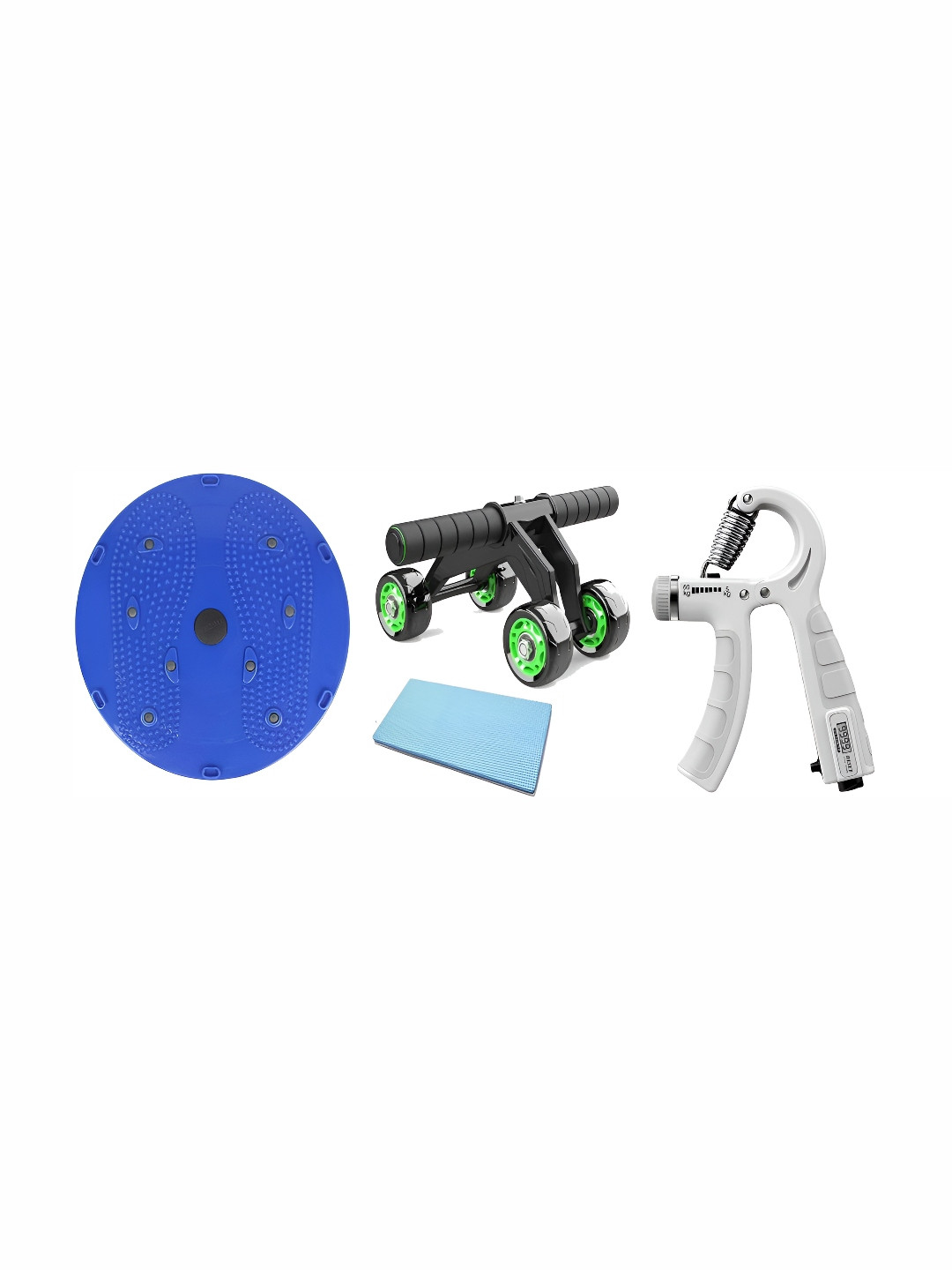 

YMD Set Of 3 Rotating Waist Disc Hand Gripper & Wheel Roller, Black