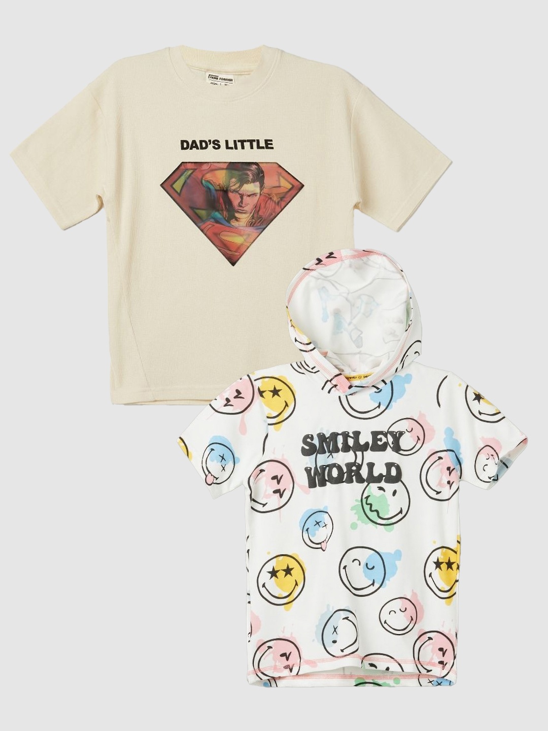 

Fame Forever by Lifestyle Boys Pack Of 2 T-shirt, Off white