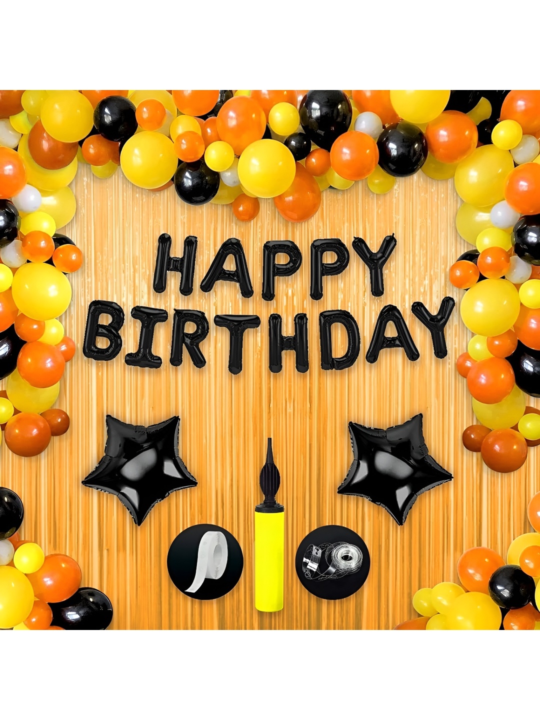 

Special You 38 Pcs Black & Orange Birthday Decorations