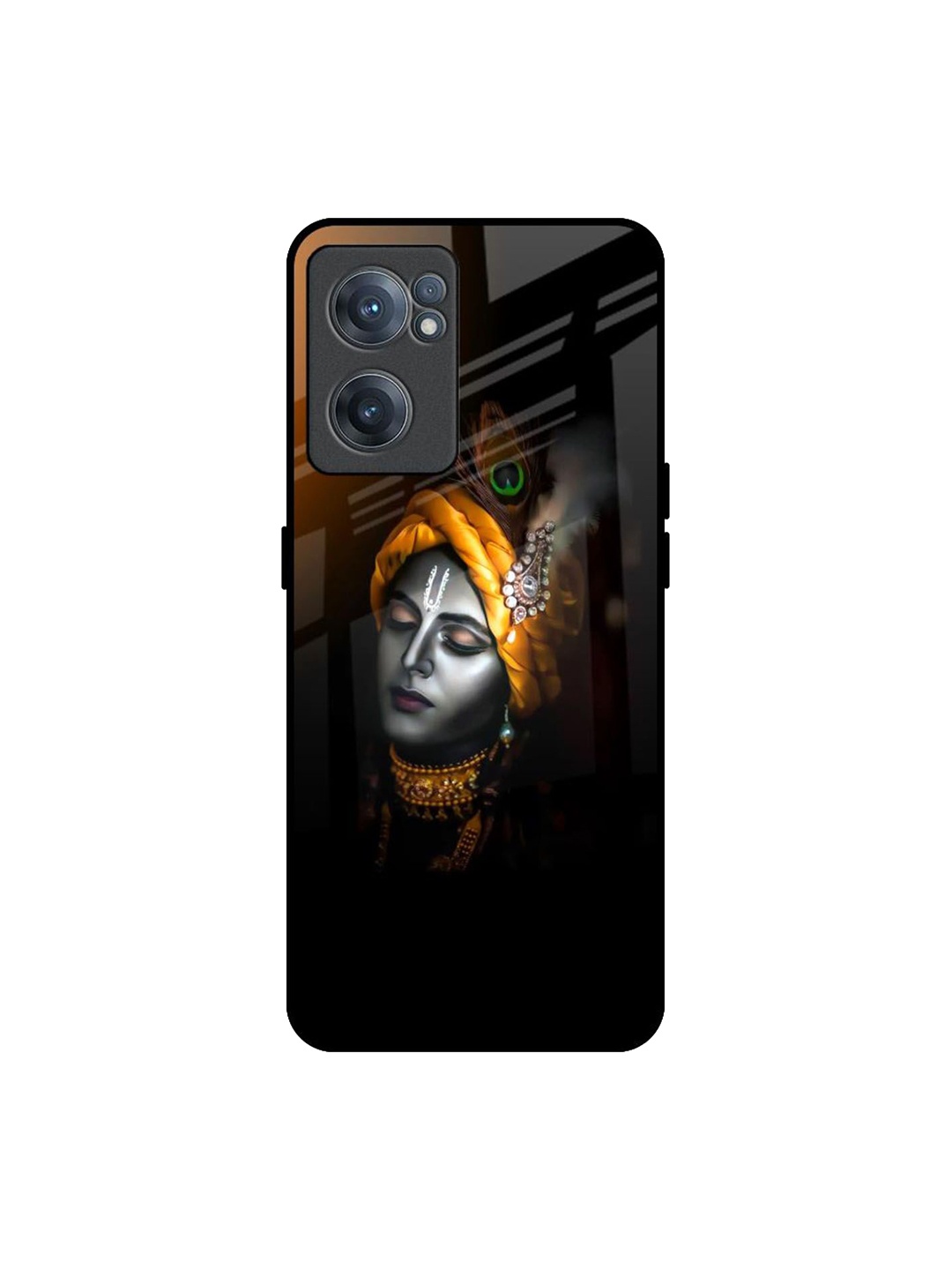 

QRIOH Ombre Krishna Printed OnePlus Nord CE 2 Back Case, Black