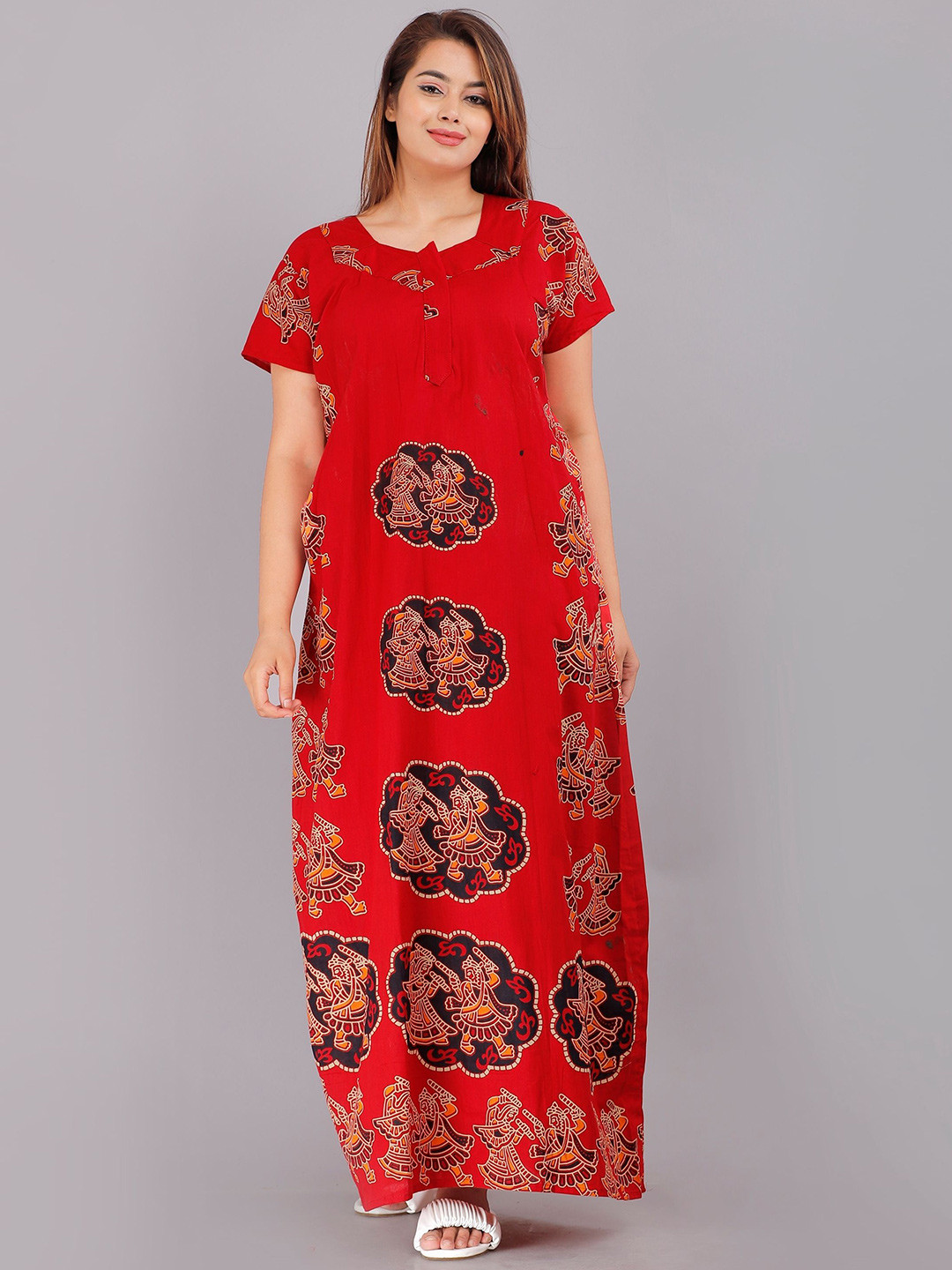 

PR PINK ROYAL Printed Maxi Nightdress, Red