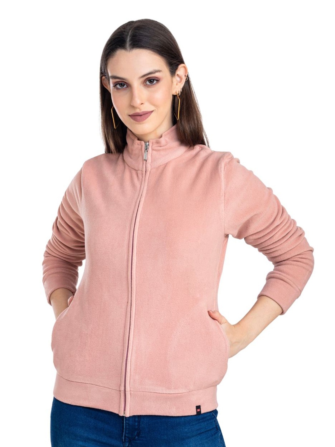 

Moda Elementi Women Solid Sweatshirt, Pink