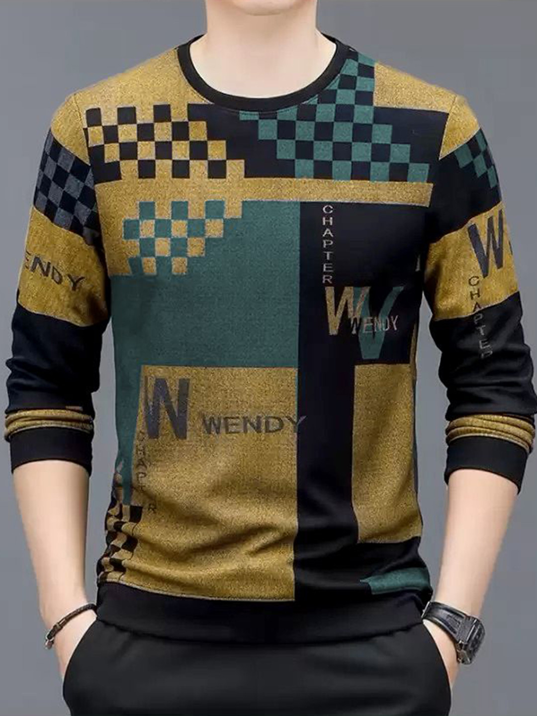 

FABRIPPLE Men Printed Pockets T-shirt, Gold