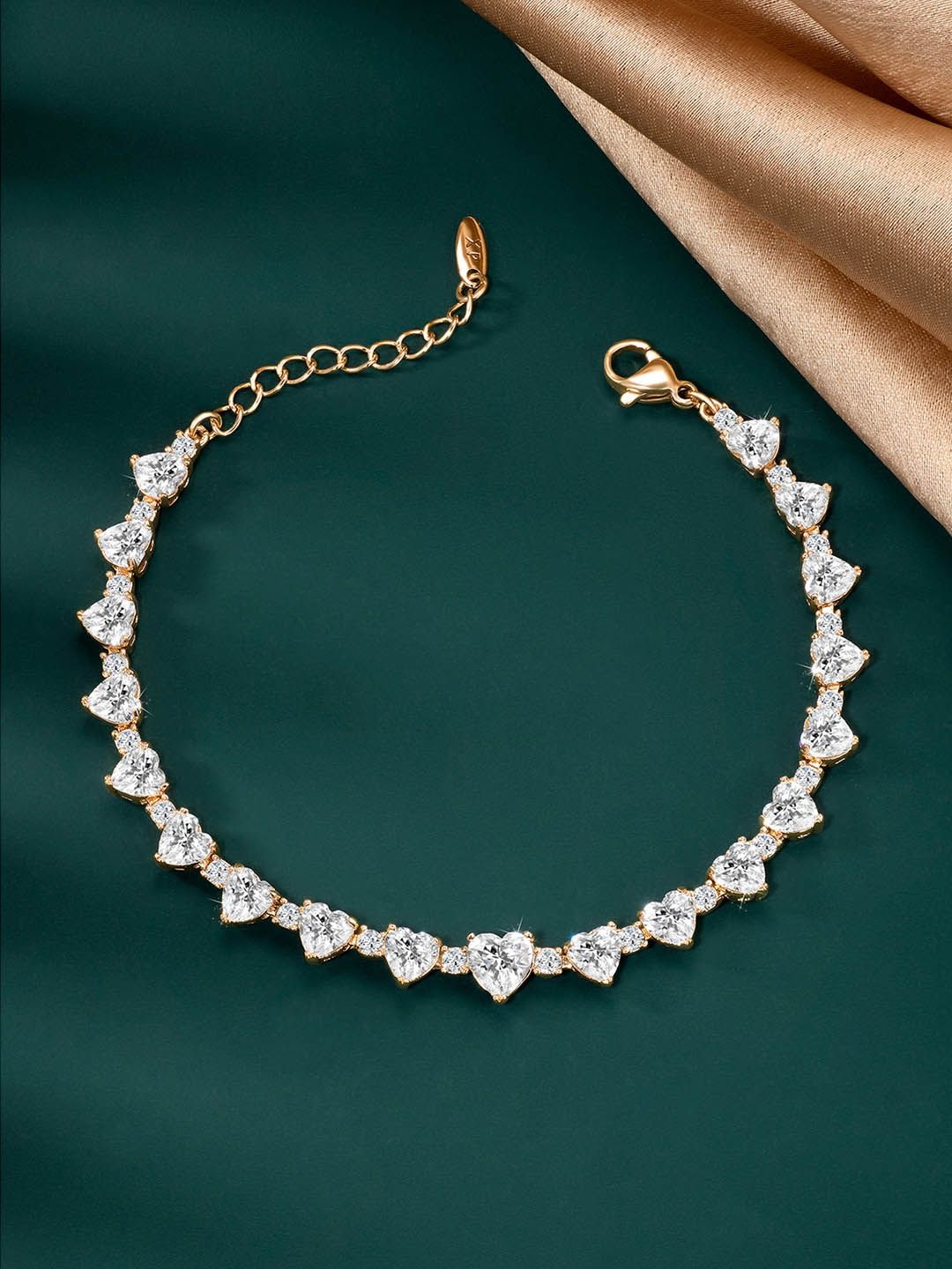 

Peora Women Cubic Zirconia Gold-Plated Wraparound Bracelet