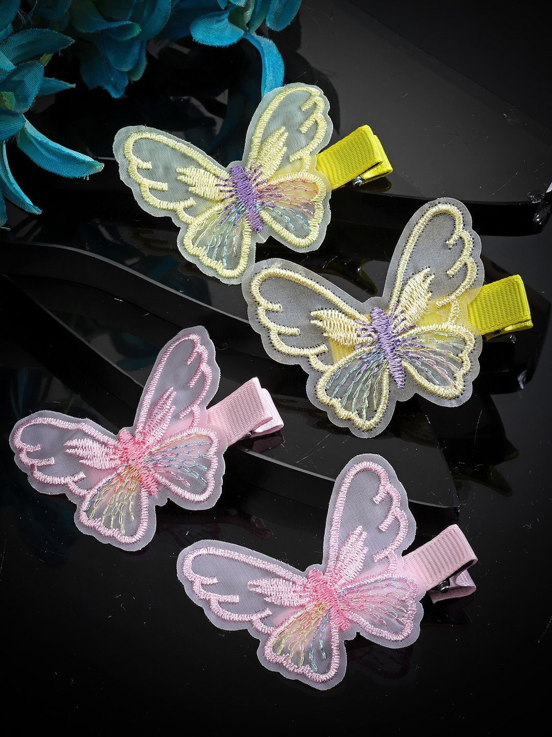 

Stoln Girls Set of 4 Butterfly Alligator Hair Clips, Yellow