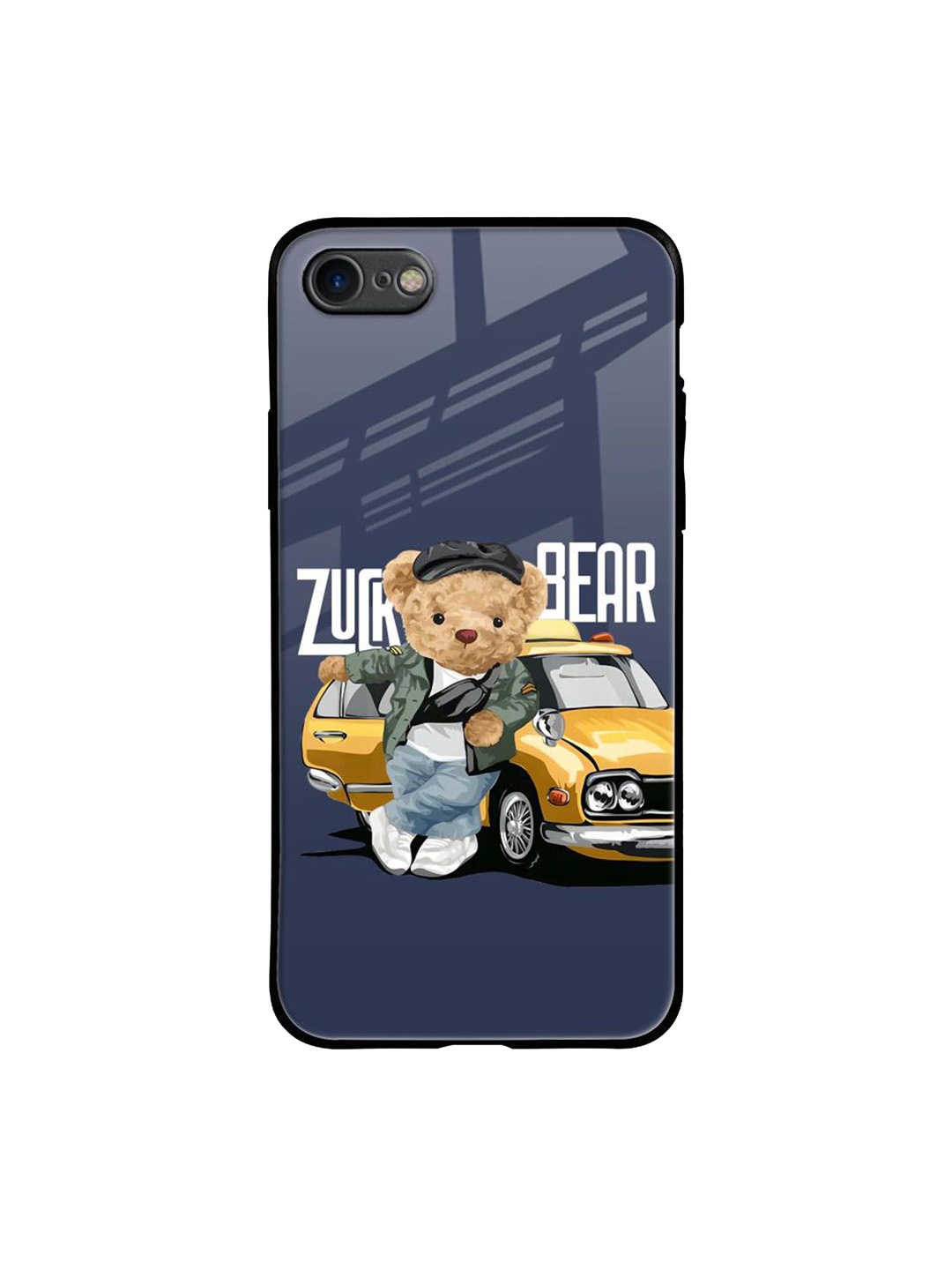 

QRIOH Adventurous Bear Printed iPhone 7 Back Case, Blue