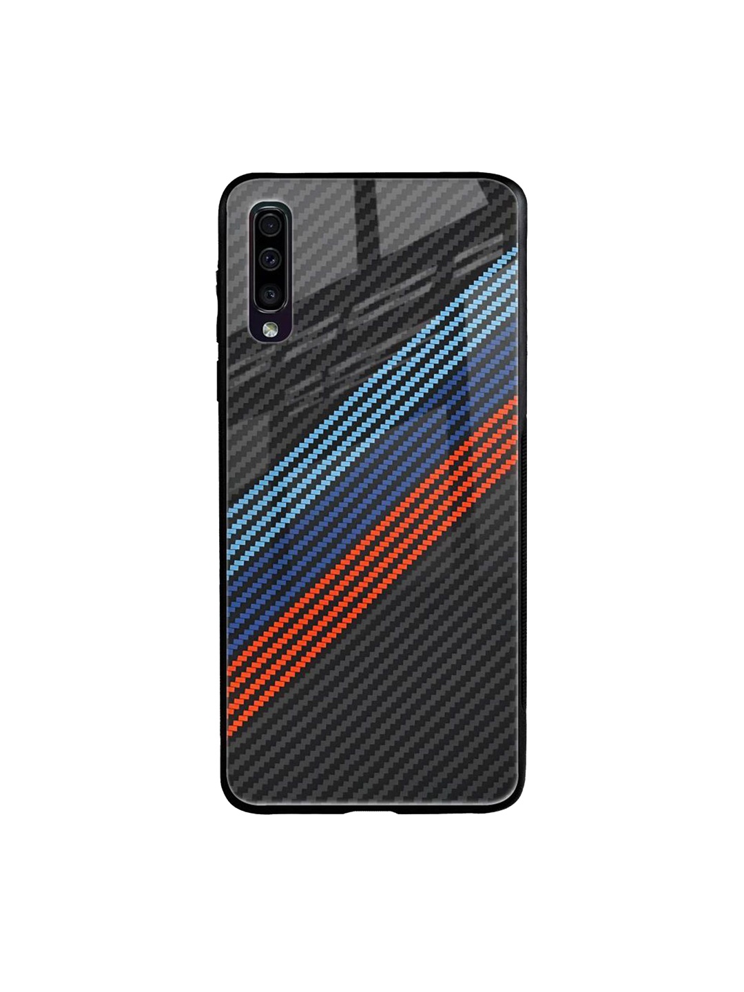

QRIOH Carbon Inspired Printed Samsung Galaxy A50 Back Case, Grey