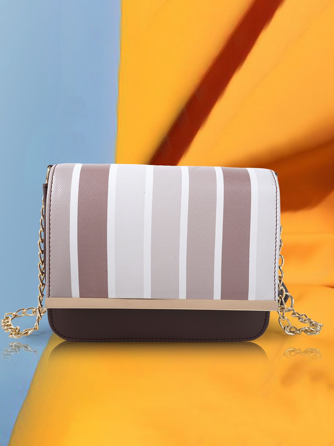 

SPOTIC Women Striped Crossbody Leather Sling Bag, Brown
