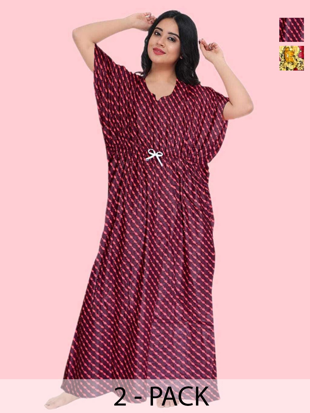 

PR PINK ROYAL Printed Maxi Nightdress, Red